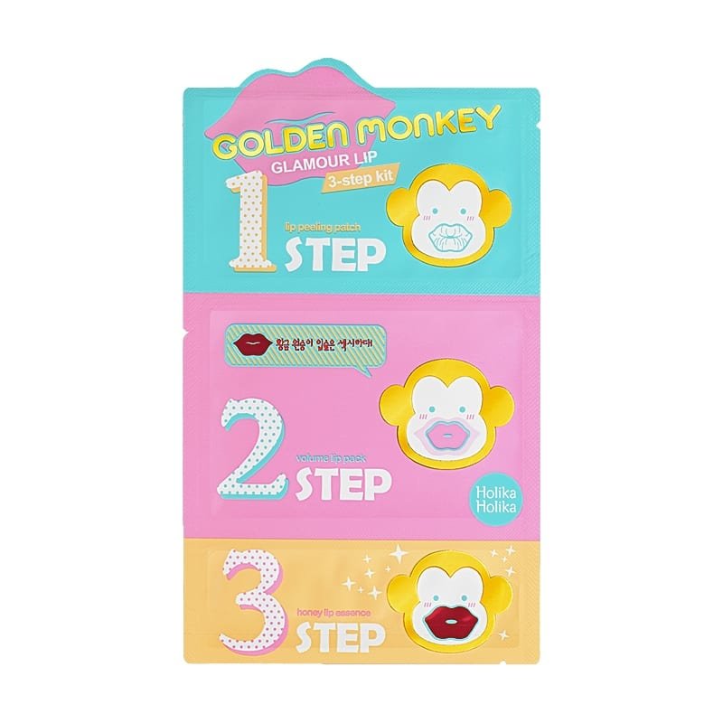 Golden Monkey Glamour Lip 3-Step Kit - 5.5g Regenerating And Moisturizing Lip Product