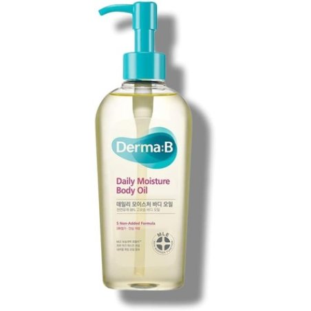Derma B Daily Moisture Body Oil for Dry Skin 99% Natural Origin with Argan Oil and Sweet Almond Oil 6.78 Fl Oz 200ml