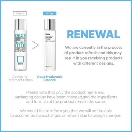 ROVECTIN Aqua Hyaluronic Essence 7 Layers Hyaluronic Acid Facial Toner with Niacinamide for Glass Skin Panthenol for