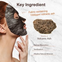 Purederm Deep Purifying Black O2 Bubble Mask Volcanic Facial Sheet with Detoxifying and Moisturizing Action Skin