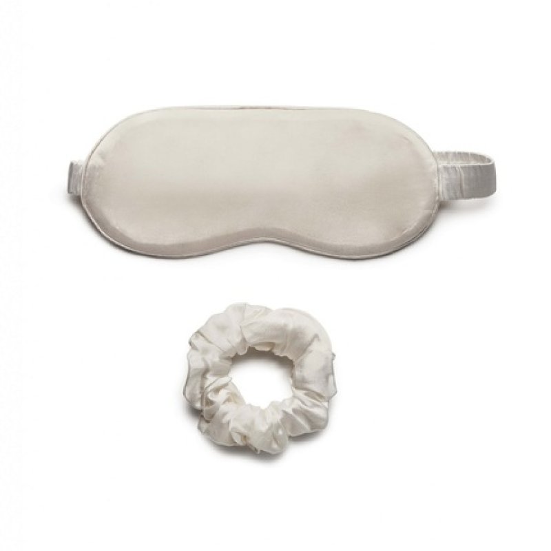 Lovli Silk Sleep Mask And Hair Tie Set Ecru