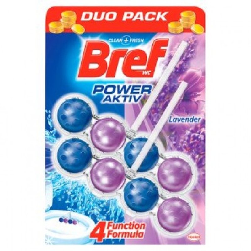 Bref Toilet Block 2x50g Power Activ Lavender - Effective Toilet Cleaning Solution