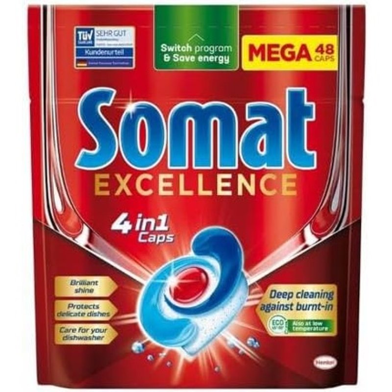 Somat Tabs Excellence Dishwasher Tablets 48 Tablets 4in1