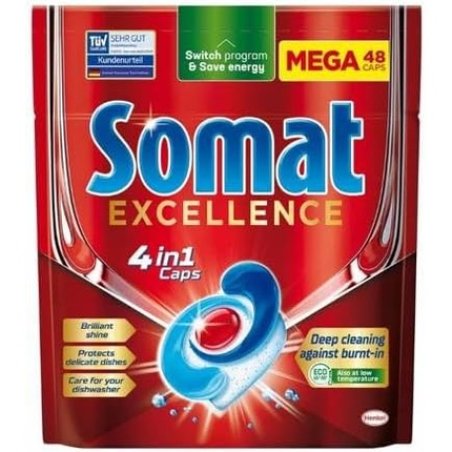 Somat Tabs Excellence Dishwasher Tablets 48 Tablets 4in1