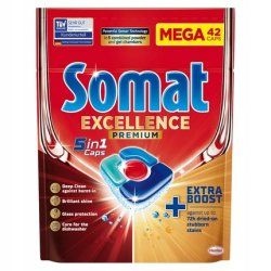 Somat Excellence Premium 4in1 Caps Dishwasher Capsules 42 Pieces