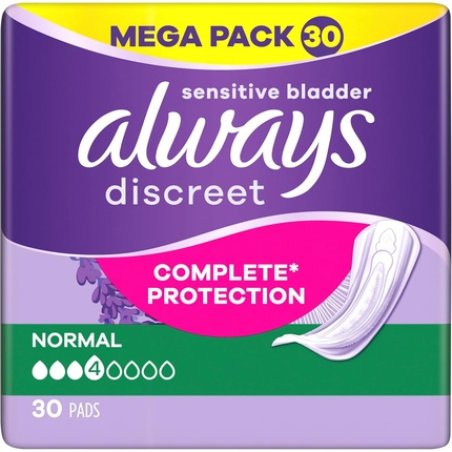 Always Discreet Women's Urinary Incontinence Pads Normal 30 Pads