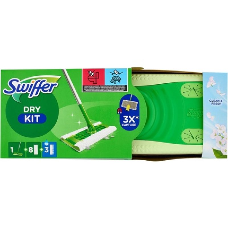 Swiffer Sweeper Basic Kit with 1 Mop, 8 Dry and 3 Wet Floor Cloths