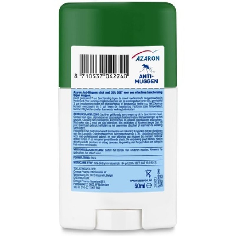 Azaron - Anti-Mosquito 20% Deet Stick - Mosquito Protection