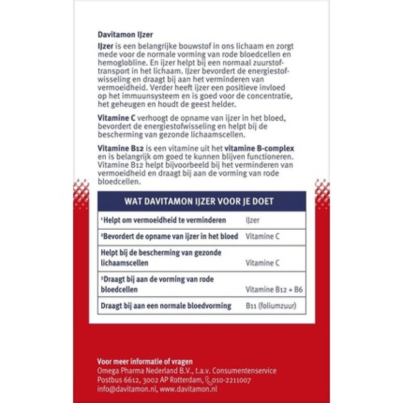 Davitamon Iron with Vitamin C and B12 33Tablets