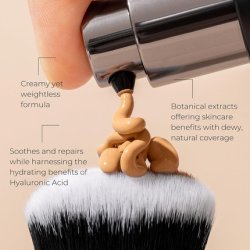 INIKA Organic Full Coverage Liquid Foundation Makeup with Hyaluronic Acid and Argan Oil Vegan for Skin Elasticity and