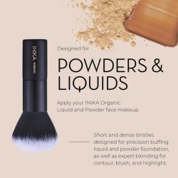 Inika Organic Kabuki Brush Face Makeup Foundation Brush for Powders