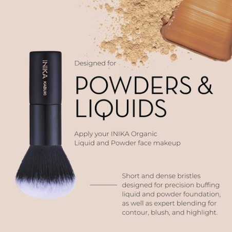 Inika Organic Kabuki Brush Face Makeup Foundation Brush for Powders