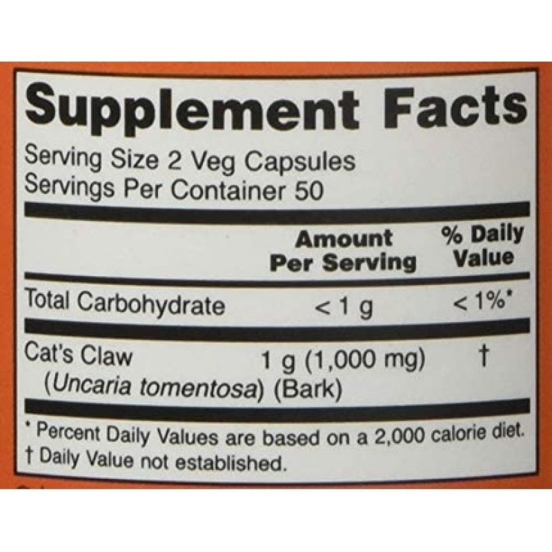Now Foods, Cat's Claw, 500 Mg, 100 Capsules