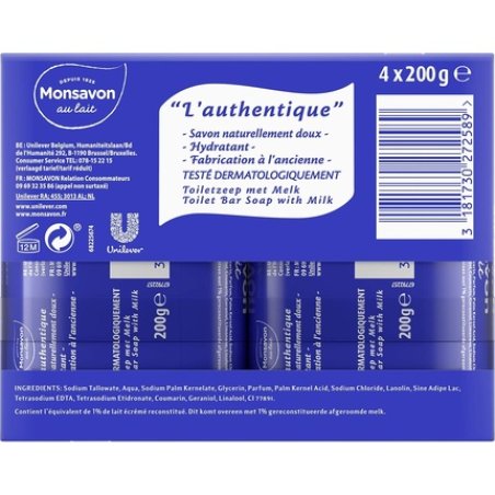 Monsavon Genuine Soap Pack of 4 Pieces 200g Each