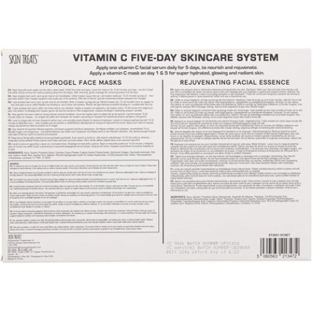 Skin Treats Vitamin C Five-Day Skincare System 7 Pieces Gift Set: 2 Hydrogel Face Mask 120g - 5 Essence Ampoules