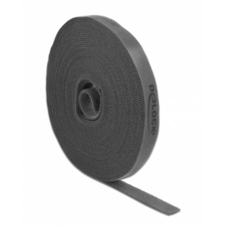 Delock Velcro Tape Roll L 10m x W 15mm Black