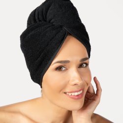MÖVE 273397563-027067-199 serviette de toilette pour cheveux Noir Coton