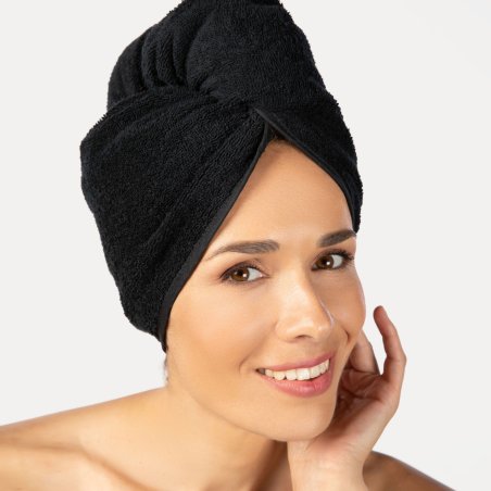 Move Homewear Black Cotton Turban 27x67