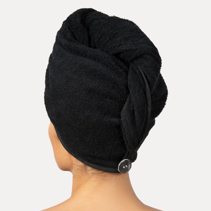 Move Homewear Black Cotton Turban 27x67