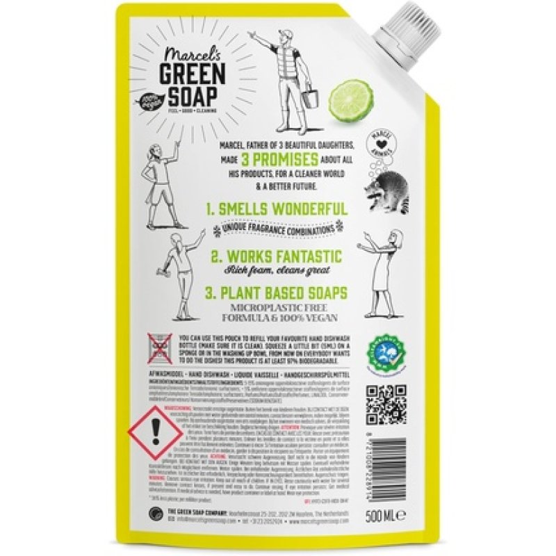 Marcel's Green Soap Washing Up Liquid Lemon & Bergamot Refill - Dishwashing