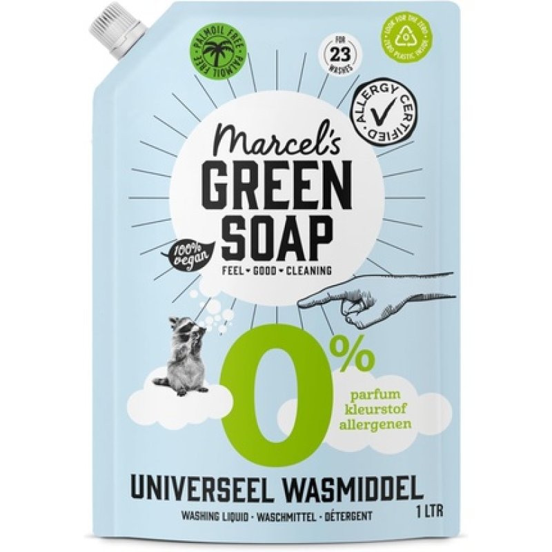 Marcel's Green Soap 0% Washing Liquid Refill Allergy-Certified Laundry