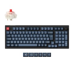 V5 Max (schwarz/blaugrau, DE-Layout, Gateron Jupiter Red, Hot-Swap, RGB)