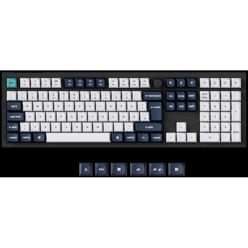 Q6 Max (schwarz/mehrfarbig, DE-Layout, Gateron Jupiter Brown, Hot-Swap, Aluminiumrahmen, RGB)