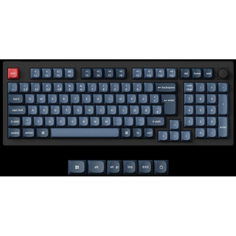 V5 Max (schwarz/blaugrau, DE-Layout, Gateron Jupiter Banana, Hot-Swap, RGB)