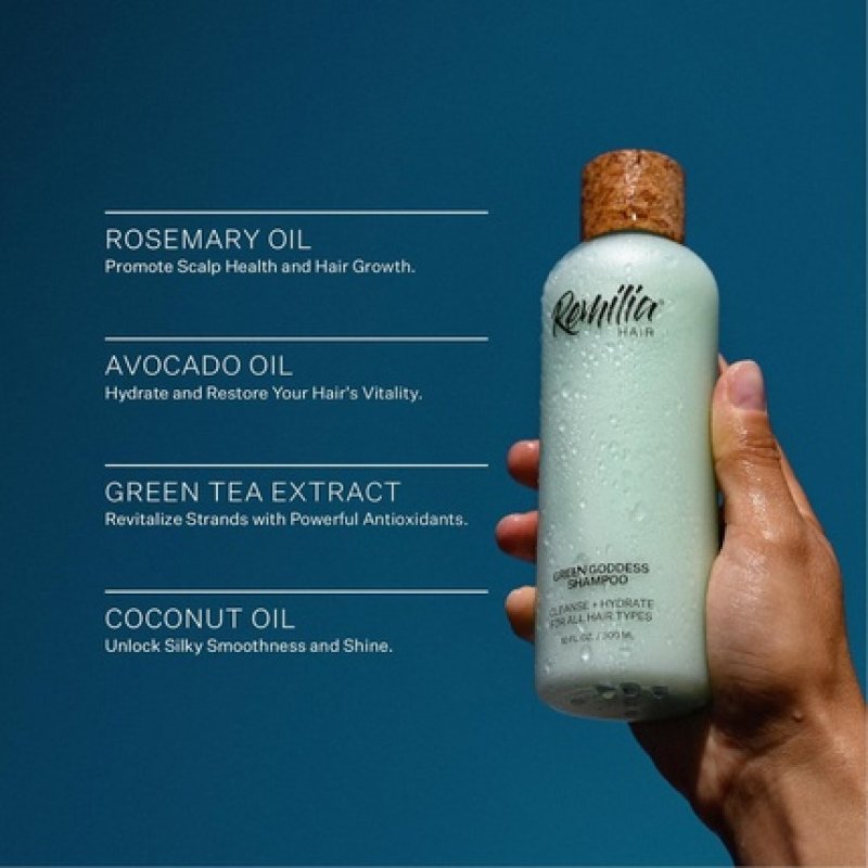 Remilia Rosemary Oil Shampoo - All Natural with Avocado Oil and Green Tea