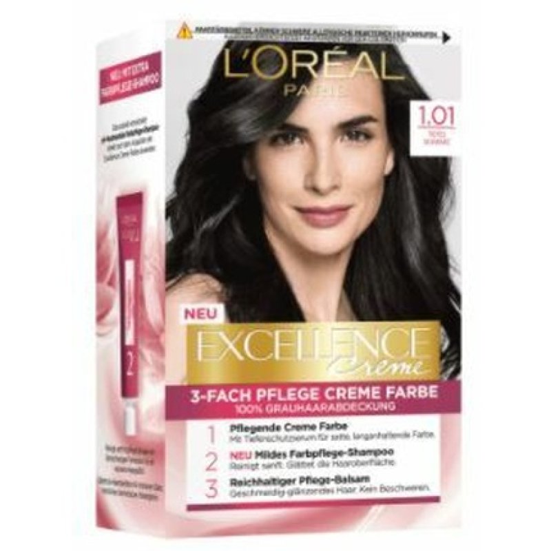 Permanent Hair Color Excellence Creme Shade 1.01 Dark Deep Black