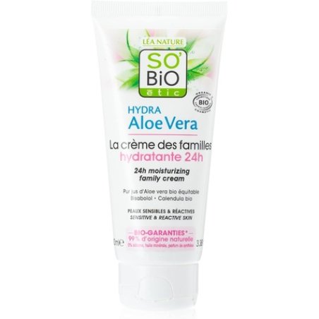 So'bio Etic Hydra Aloe Vera 24 Hours Hypoallergenic Moisturizer for Sensitive and Reactive Skin