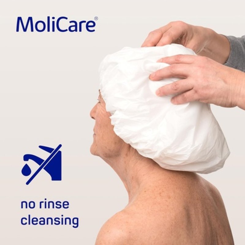 MoliCare Skin No Rinse Shampoo Cap - Rinse-Free Shampoo with Conditioner pH Balanced
