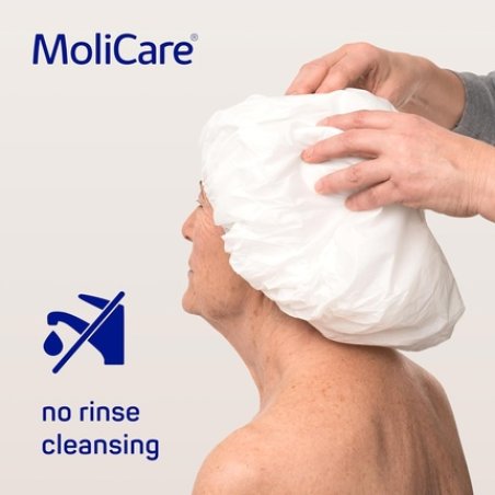 MoliCare Skin No Rinse Shampoo Cap - Rinse-Free Shampoo with Conditioner pH Balanced