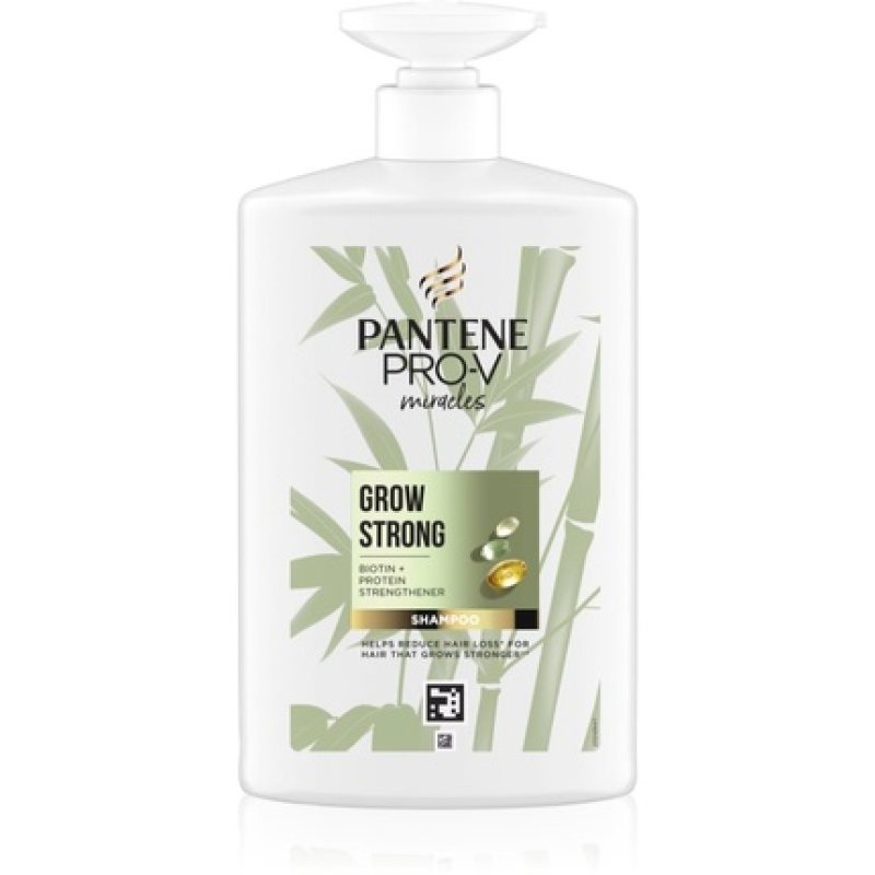 Pantene Pro-V Miracles Grow Strong Shampoo - 1000 ml, for Dry and Damaged Hair with Breakage Tendency