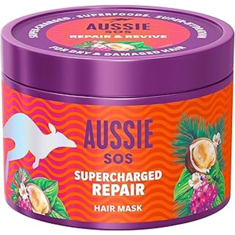 Aussie Sos Supercharged Repair Hair Mask 500ml For Dry And Damaged Hair