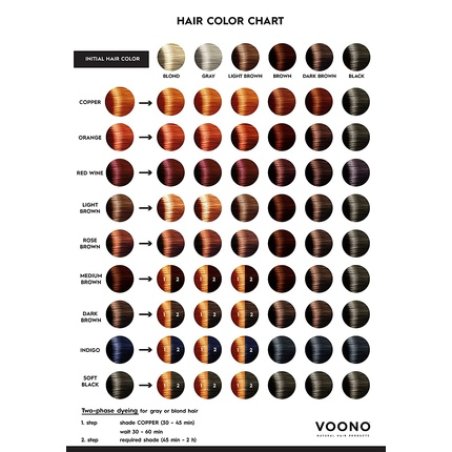 VOONO Natural Hair Colour Henna Rose Brown