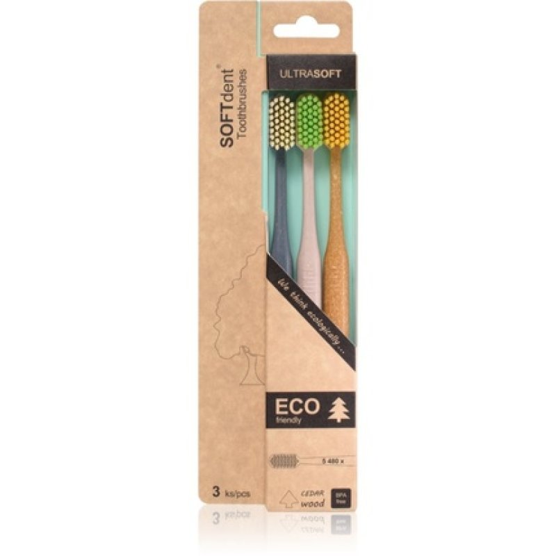 SoftDent ECO 3ks Ultra Soft Toothbrush