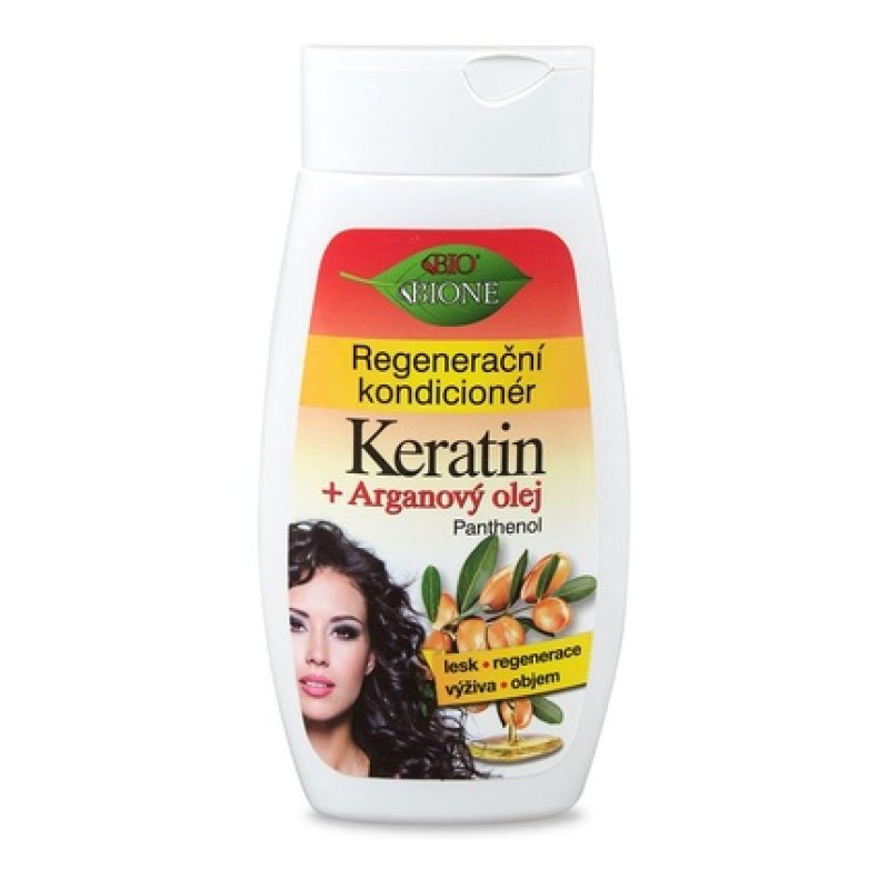 Bione 100% Organic/Vegan Regenerating Hair Conditioner with Keratin, Argan Oil, and Panthenol 260ml