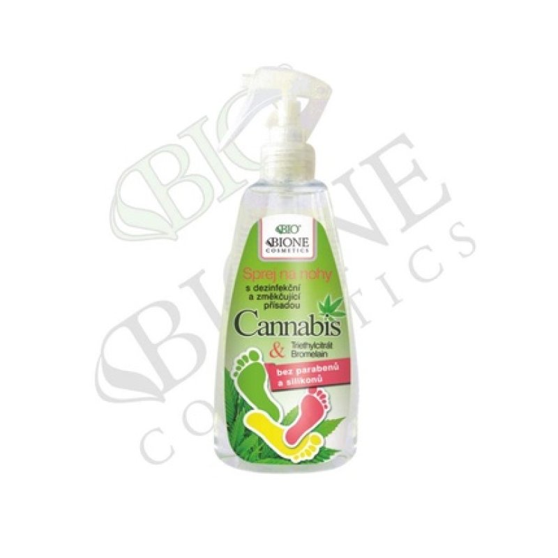 Bione 100% Organic Vegan Foot Spray for Foot Fungus & Odor with Cannabis & Bromelain & Triethycitrate 260ml