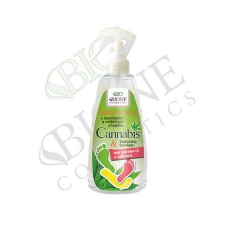 Bione 100% Organic Vegan Foot Spray for Foot Fungus & Odor with Cannabis & Bromelain & Triethycitrate 260ml