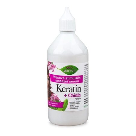 Bione 100% Organic/Vegan Keratin & Quinine & Caffeine & Biotin Hair Serum/Hair Tonic Without Mineral Oil, Silicones,