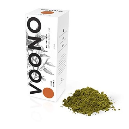 VOONO Henna Light Brown Plant Hair Dye 100g - 100% Natural and Vegan