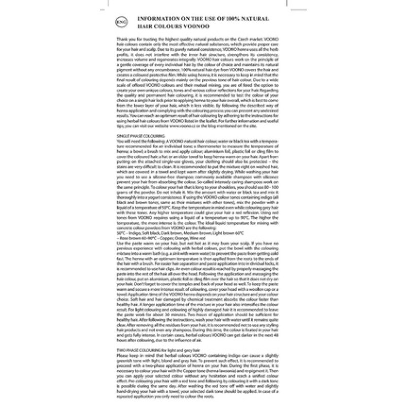 VOONO Natural Hair Colour Henna Dark Brown