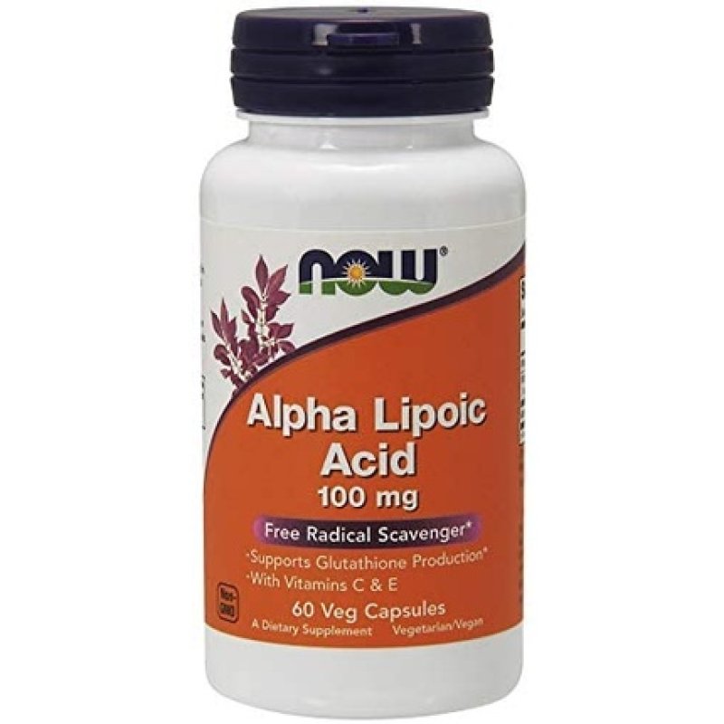 Now Foods ALA Alpha-Lipoic Acid 100mg with Vitamin C & E 60 Capsules