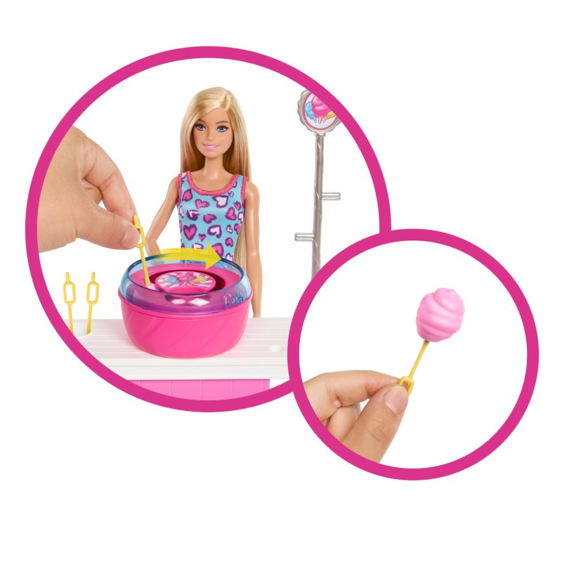 Barbie Mysteries: Beach Detectives “Malibu” Doll, Cotton Candy Game Playset & Accessories