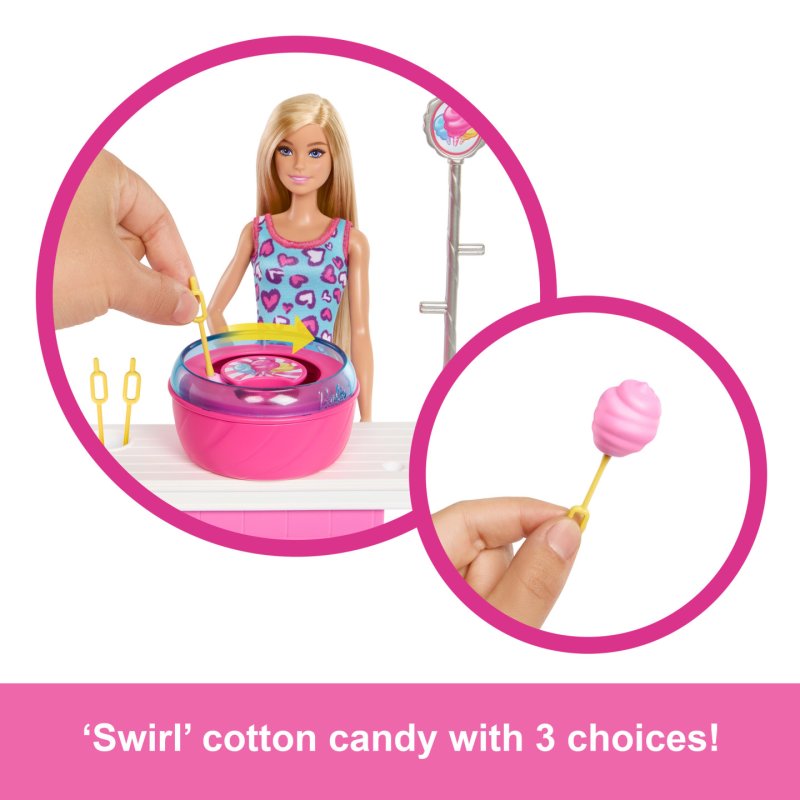 Barbie Mysteries: Beach Detectives “Malibu” Doll, Cotton Candy Game Playset & Accessories