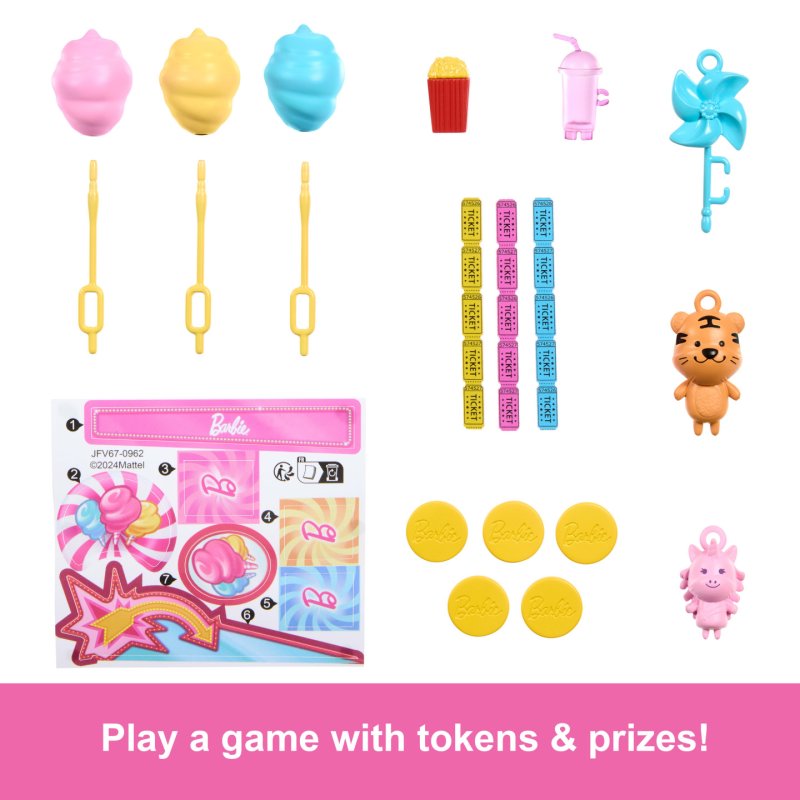 Barbie Mysteries: Beach Detectives “Malibu” Doll, Cotton Candy Game Playset & Accessories