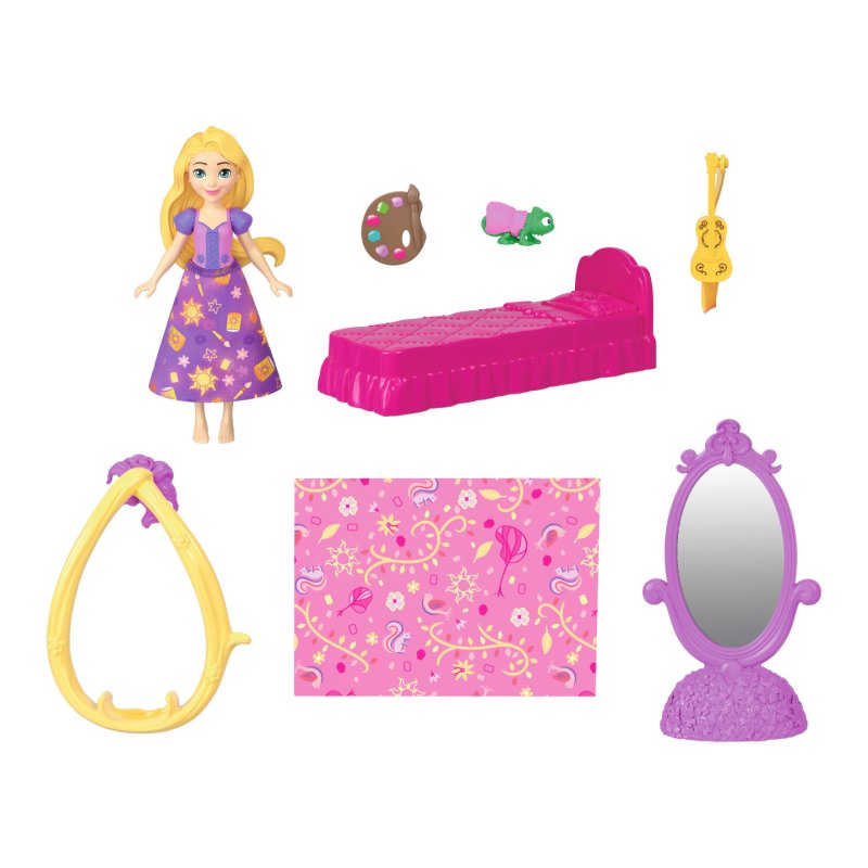 Disney Princess Rapunzel Storytime Stackers Doll House, Small Doll, Pascal Figure & 7 Accessories