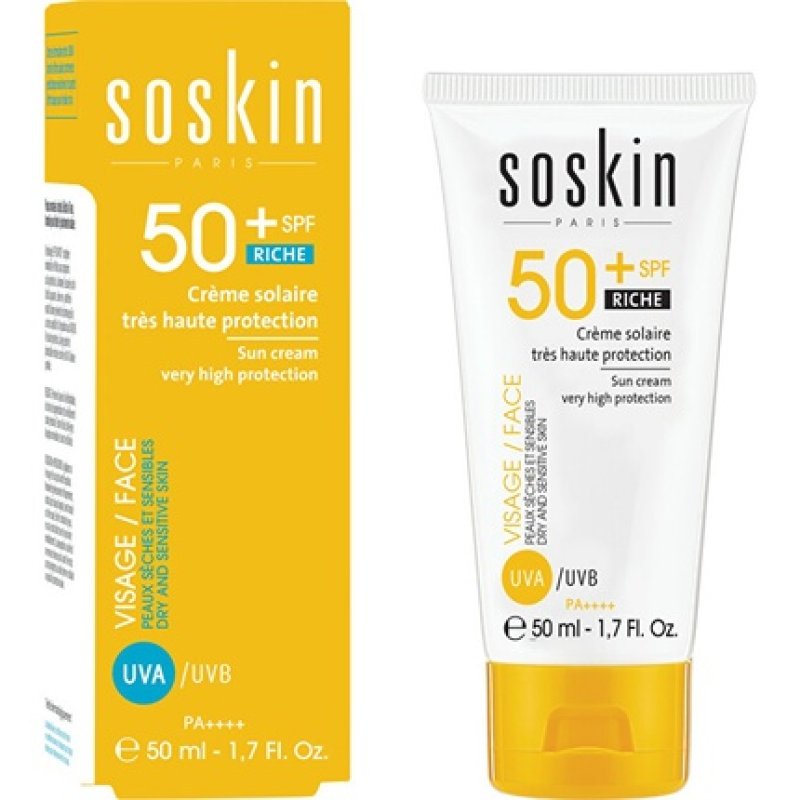 Soskin Paris Protective Cream For Dry And Sensitive Skin Spf 50 - 50 Ml