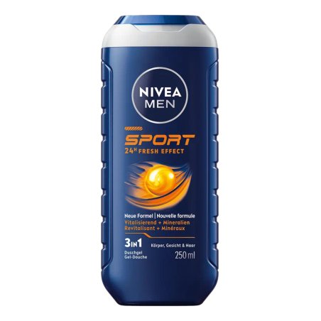 NIVEA Men Sport 250 ml Gel douche Hommes Corps, visage et cheveux